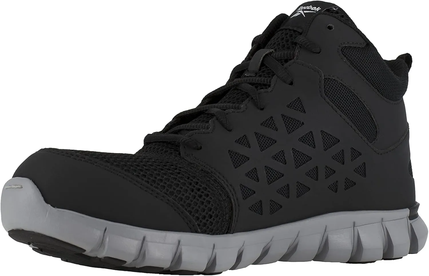 Reebok Mens Sublite Cushion Mid Alloy Toe ESD Work Safety Shoes Casual - Black