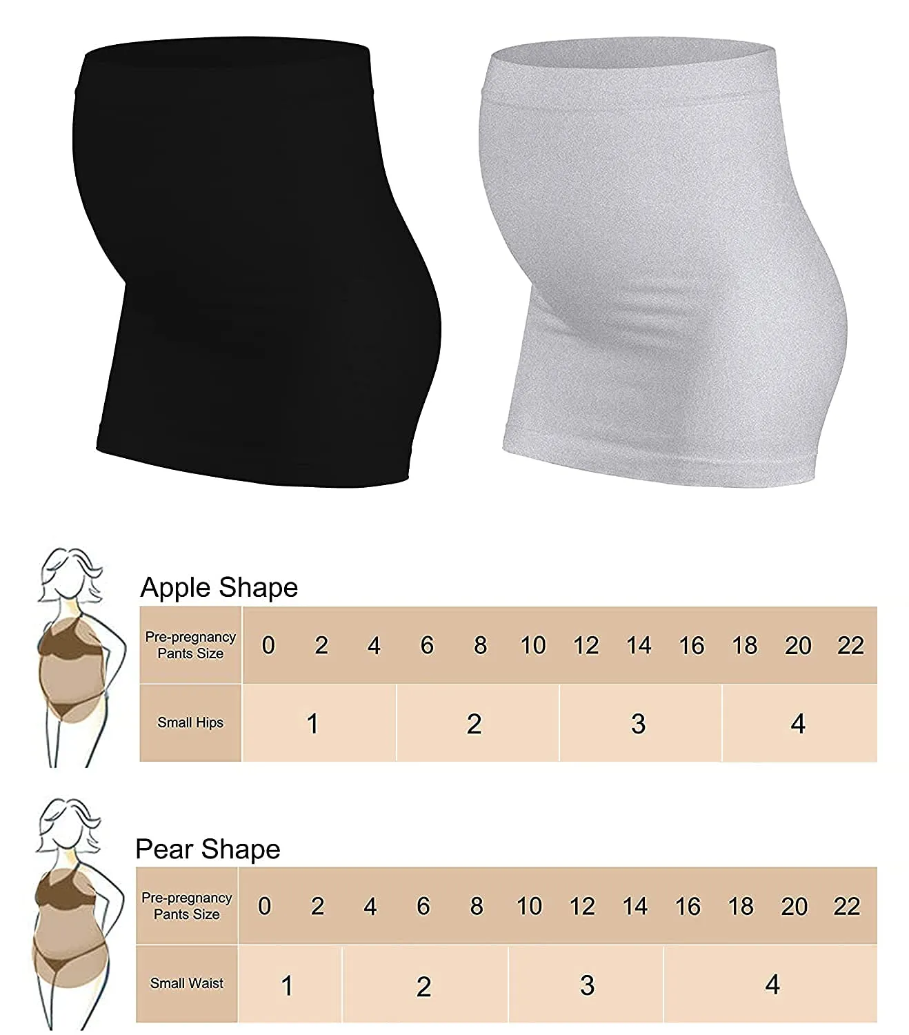 Rheane Pregnancy Belly Support Band Maternity Belly Band Belly Support for Pregnancy Pregnancy Bands for Support (Black Grey 2)