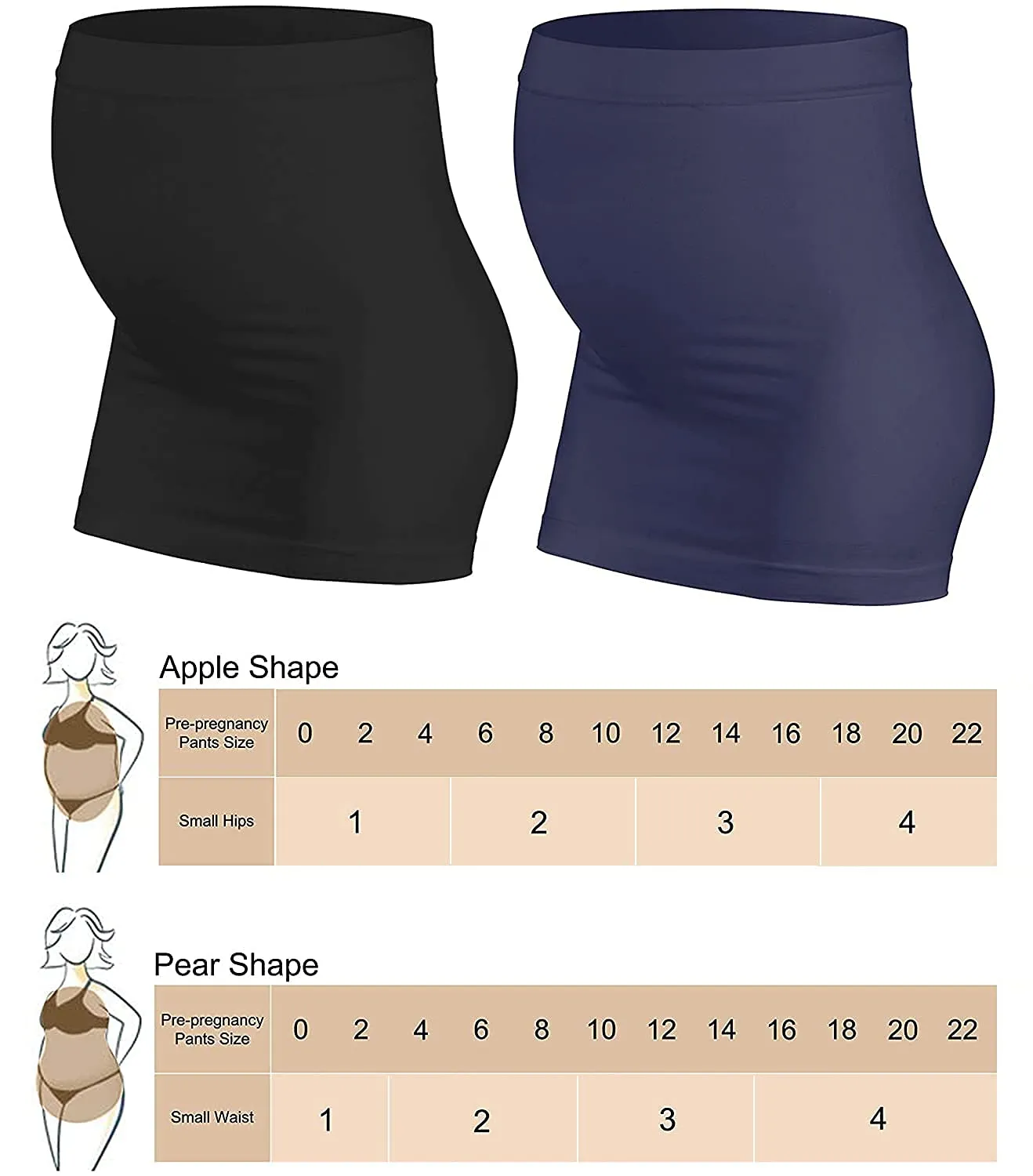 Rheane Pregnancy Belly Support Band Maternity Belly Band Belly Support for Pregnancy Pregnancy Belly Band Maternity Clothes Fall (Black Navy 2)