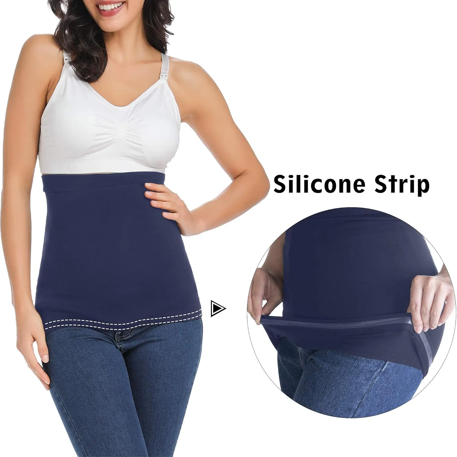Rheane Pregnancy Belly Support Band Maternity Belly Band Belly Support for Pregnancy Pregnancy Belly Band Maternity Clothes Fall (Black Navy 2)
