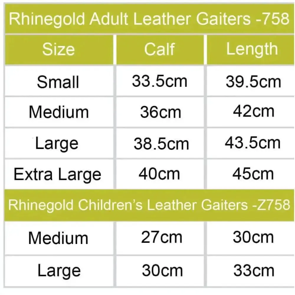 Rhinegold Adult Leather Gaiters