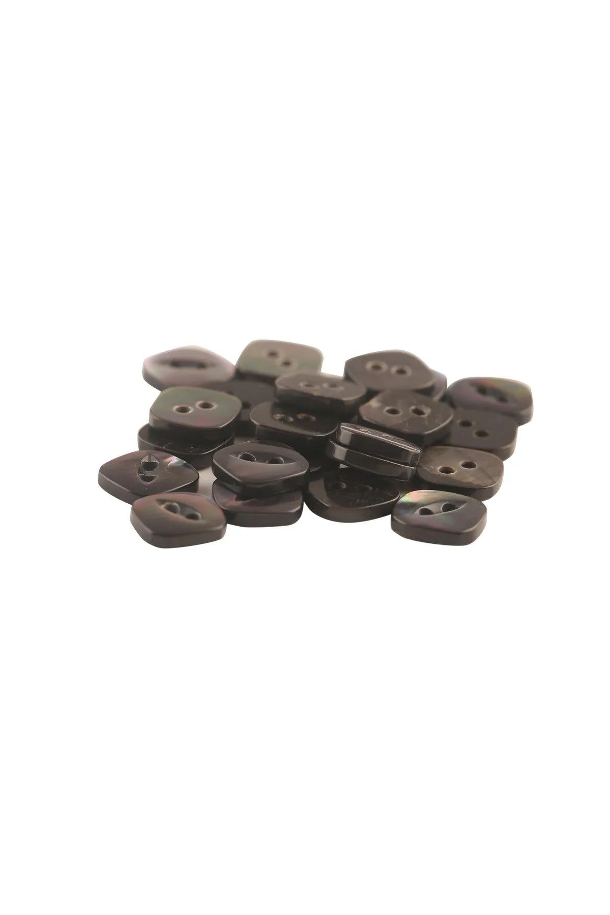 Rhombus Shape 2-Hole Dark Grey Shirt Button