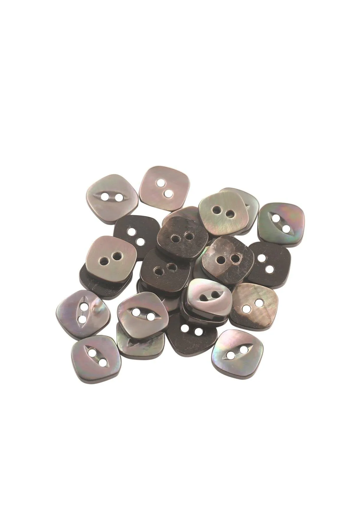Rhombus Shape 2-Hole Dark Grey Shirt Button