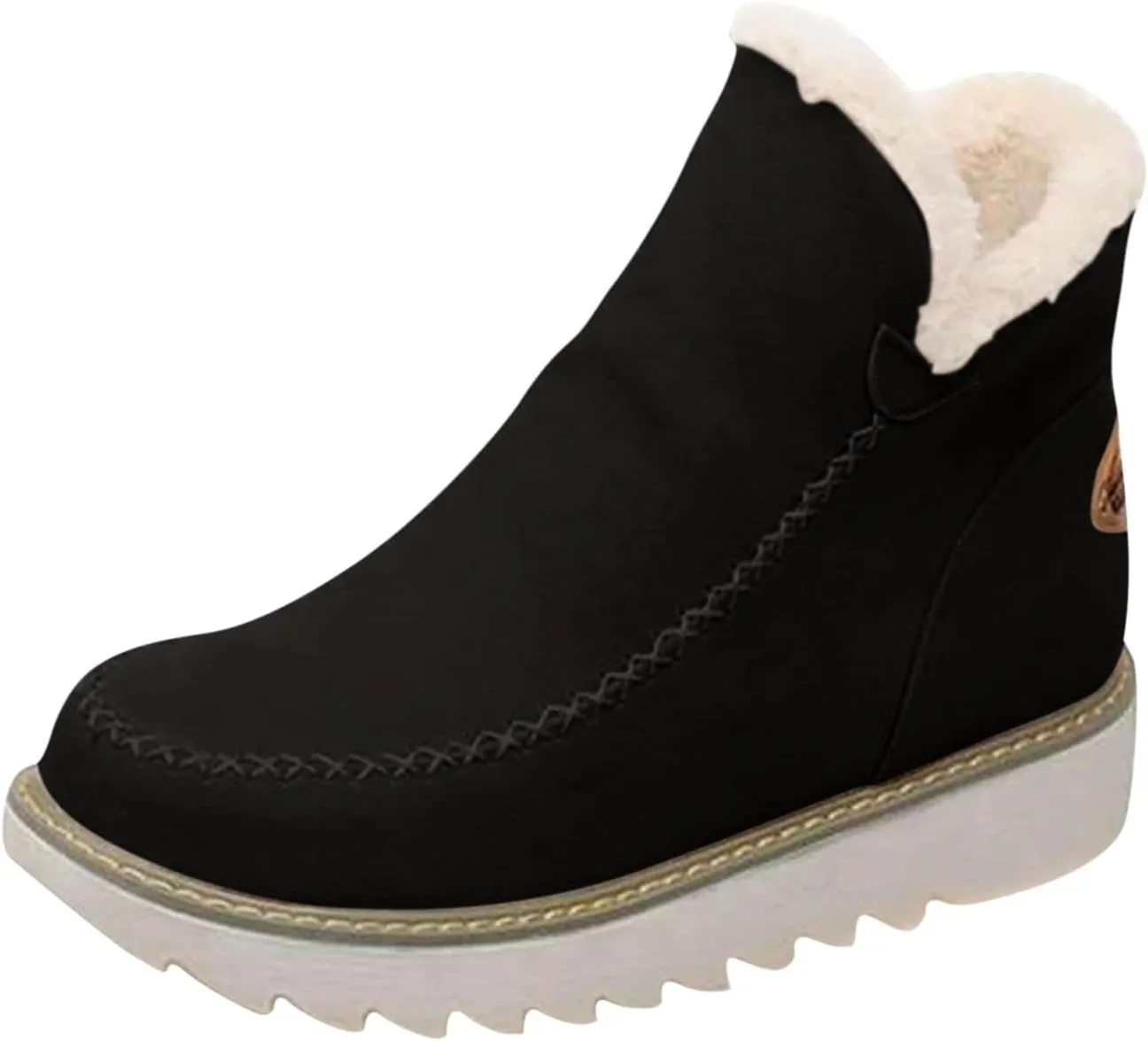 SBGMoSJ Winter Boots for Women Fashionable Women's Wide Width Waterproof Slip on Ankle Boots for Swollen Feet Winter Work Boots for Women Wide Width Women Boots Winter Ankle Botas Nieve Largas