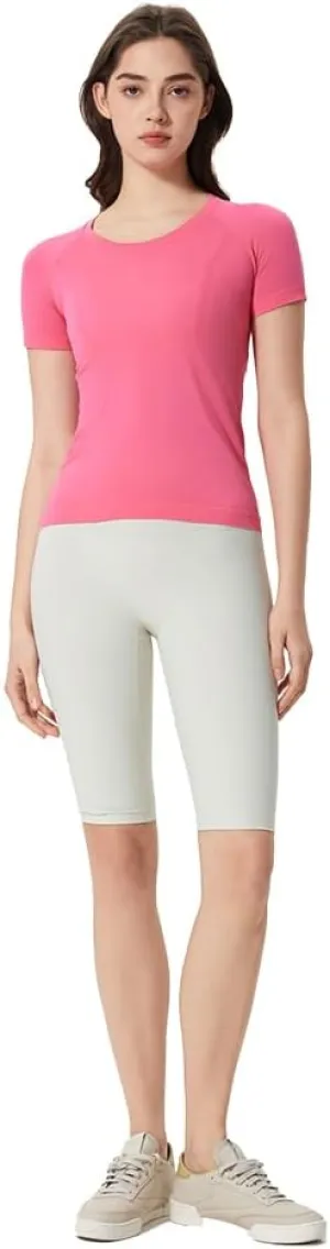 Seamless Yoga T-Shirt for Women - Summer Slim-Fit Quick-Dry Workout Top