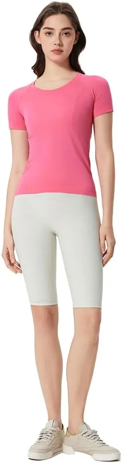 Seamless Yoga T-Shirt for Women - Summer Slim-Fit Quick-Dry Workout Top