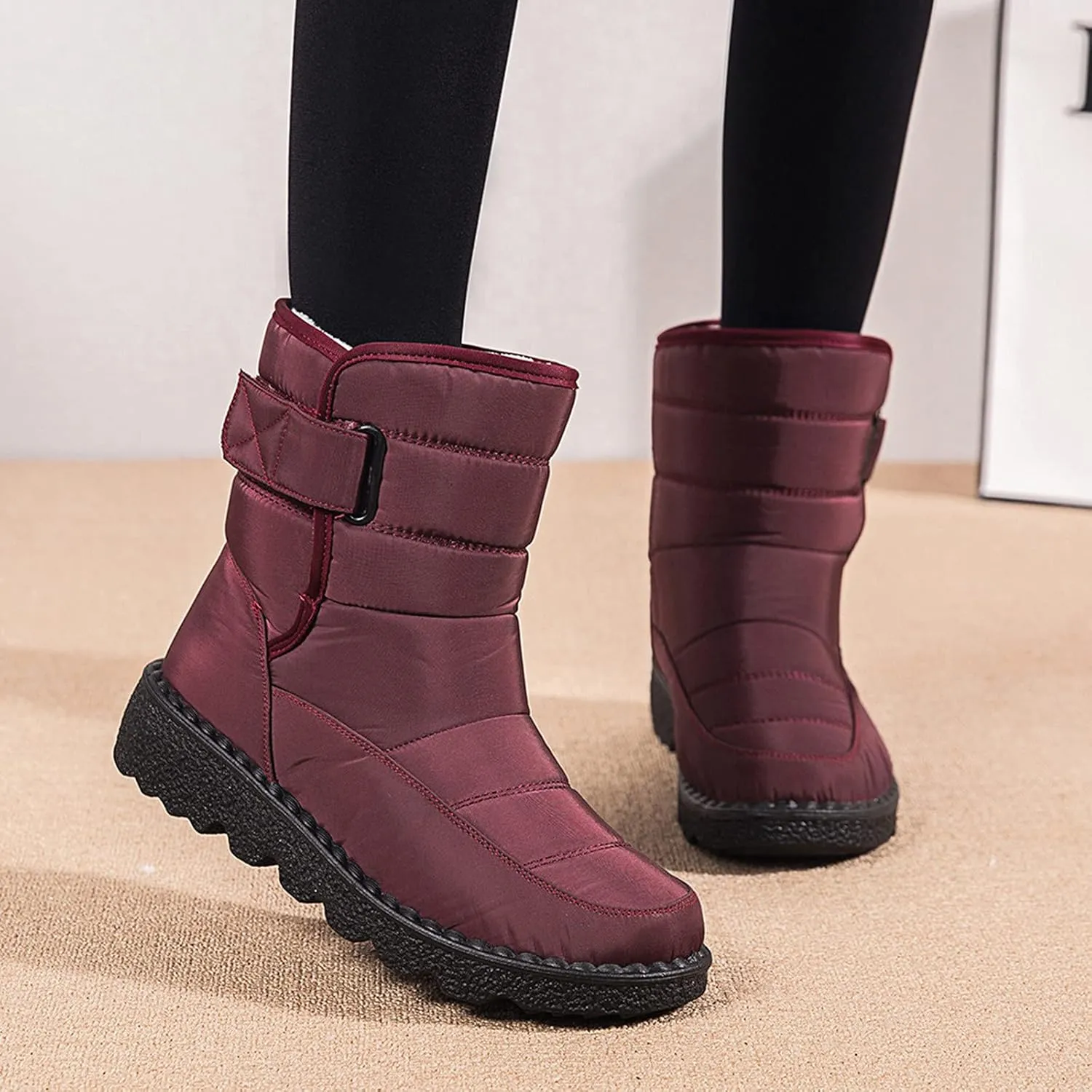 Size 11 Long Waterproof Women Snow Boot Women's Waterproof Boots Womens Knee High Boots Mid Calf Fur Furry Lace Up Winter Warm Snow Snow Boots for Snowshoeing Women Waterproof Womens Boots Ankle