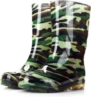 Slip Garden Boots,Rubber Boots, Waterproof Rubber Boots Camouflage Tube Large Size Men Lightweight Rain Men High Water Boots(Size:14)