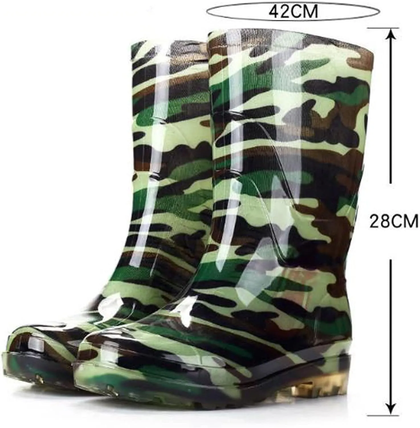 Slip Garden Boots,Rubber Boots, Waterproof Rubber Boots Camouflage Tube Large Size Men Lightweight Rain Men High Water Boots(Size:14)