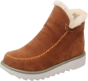 Snow Boots for Women Waterproof Non Slip Tall Womens White Snow Boots Size 12 Womens Side Zipper Waterproof Winter Boots Winter Women Boots Fashion Botas Negras Para Mujer Invierno