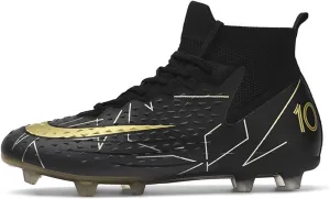 Soccer Cleats Professional Wide Competition, Football Cleats Lightweight High Top Turf Training for Big Boys Youth