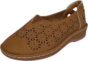 Summer Hollow Out Sandals for Women Casual Retro Flat Shoes Closed Toe Breathable Slip-On Beach Sandal