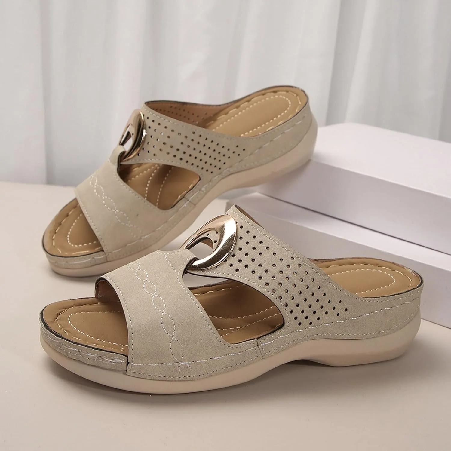 Summer Sandals for Women Wide Width Walking Sandals Dressy Comfortable Wedge Sandals Arch Support Orthopedic Sandals