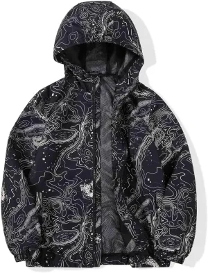 SUNDAY ROSE Boys Windbreaker Jacket Hooded Lightweight Windroof Water-resistant Outdoor Coats for Kids