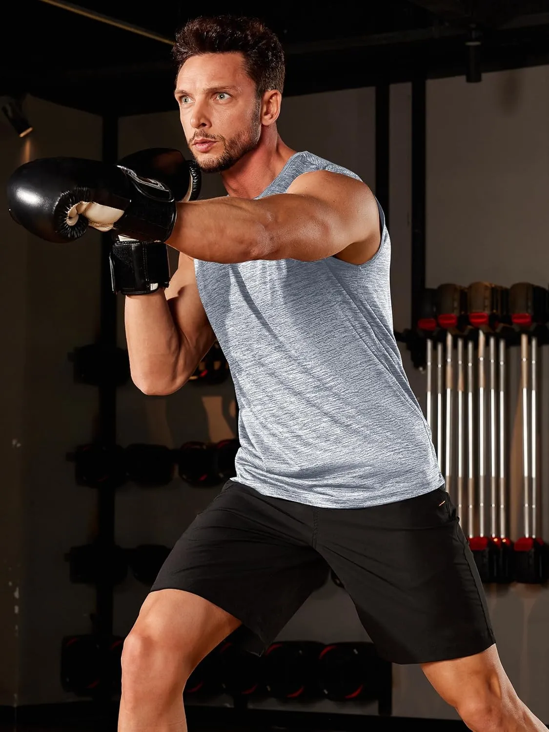 TACVASEN Men's Sleeveless Shirt Workout Muscle Tank Top Quick Dry Polyester Trainning Basketball