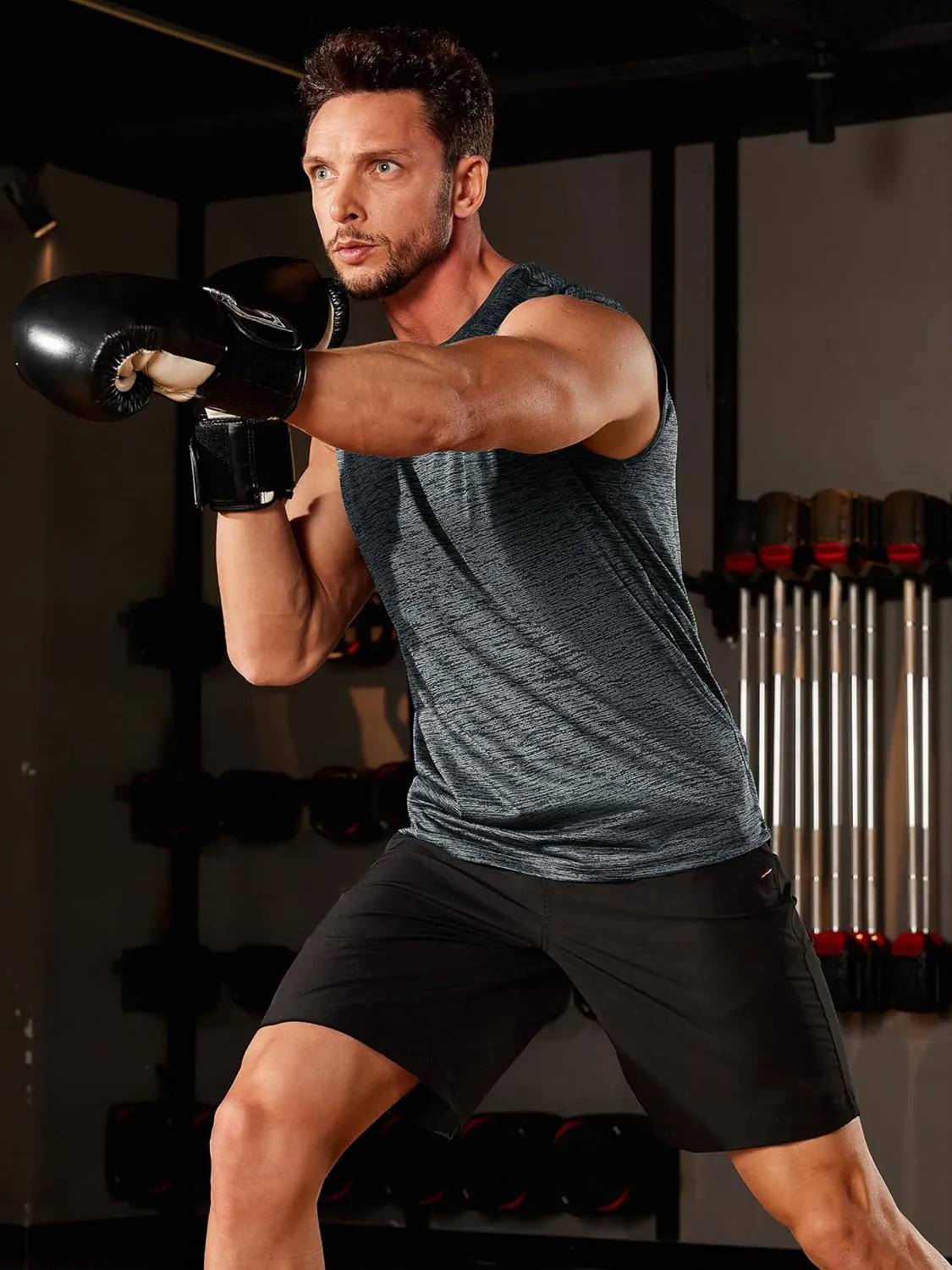TACVASEN Men's Sleeveless Shirt Workout Muscle Tank Top Quick Dry Polyester Trainning Basketball