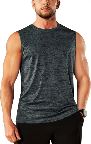 TACVASEN Men's Sleeveless Shirt Workout Muscle Tank Top Quick Dry Polyester Trainning Basketball