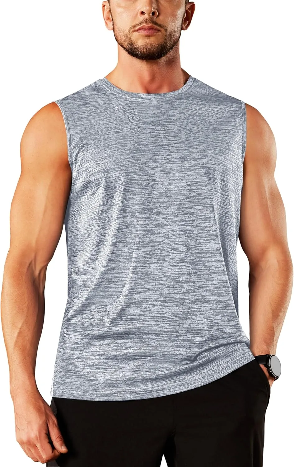 TACVASEN Men's Sleeveless Shirt Workout Muscle Tank Top Quick Dry Polyester Trainning Basketball