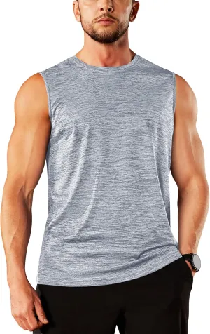 TACVASEN Men's Sleeveless Shirt Workout Muscle Tank Top Quick Dry Polyester Trainning Basketball