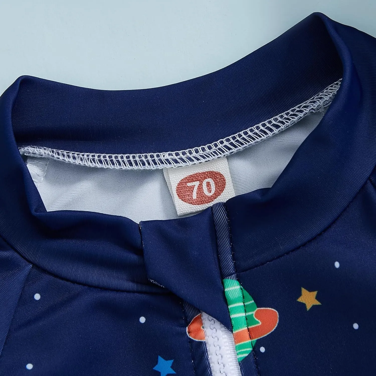 Toddler Baby Boy Swimsuit Long Sleeve Zipper One Piece Bathing Suit Rash Guard Sun Protection Swimwear with Hat