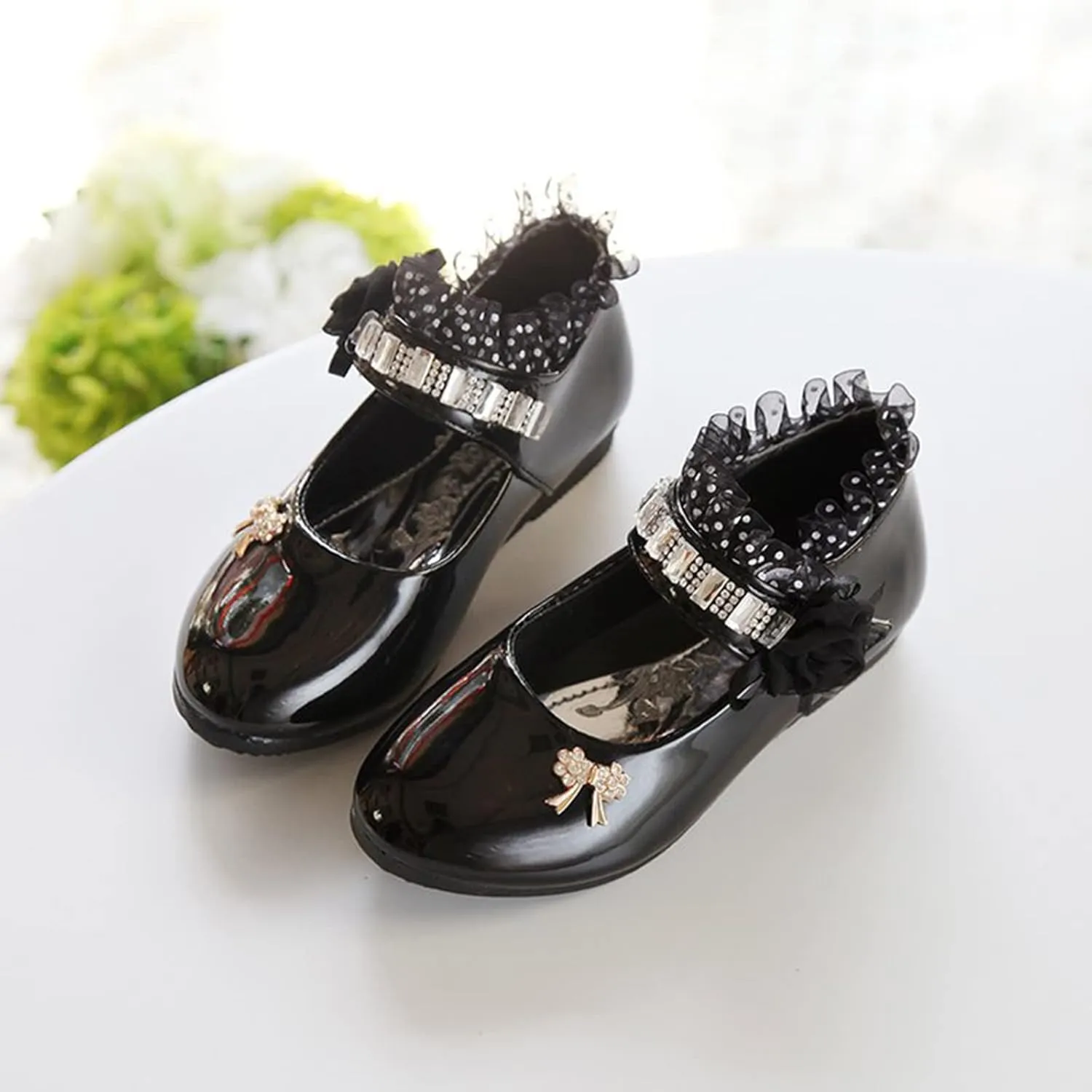 Toddler Princess Flower Leather Lace Mary Jane Dance Shoes ??xfords Soft Sweet Elegant Flat Shoes for Kids Girls