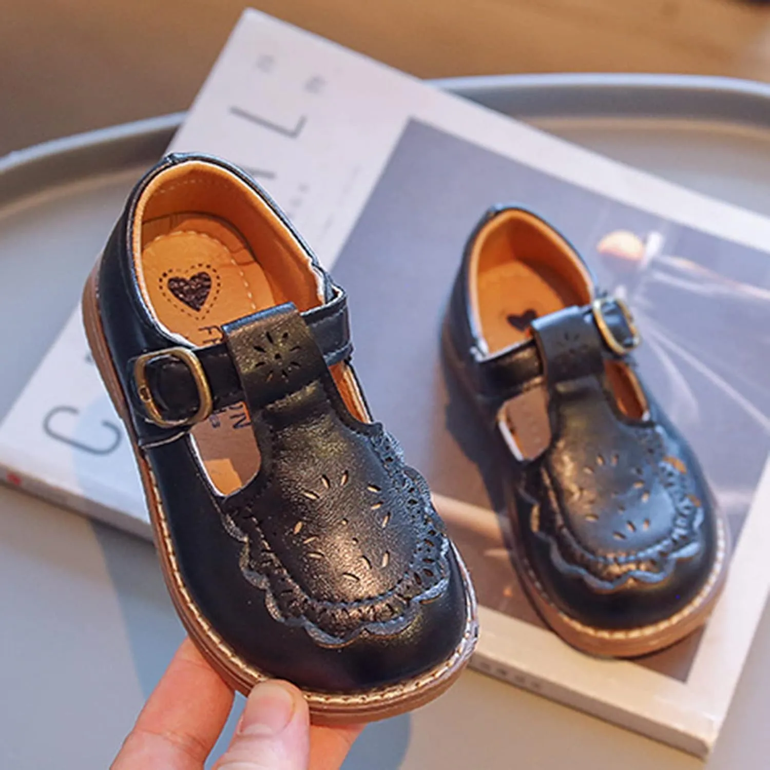 Toddler Uniform School Oxford Flat?? Girls Mary Jane School Shoes Flower Dress Shoes for Girl Part?? Wedding Shoes