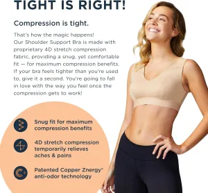 Tommie Copper Shoulder Support Bra, Posture Corrector with Back Support, Compression Bra, Back & Shoulder Support