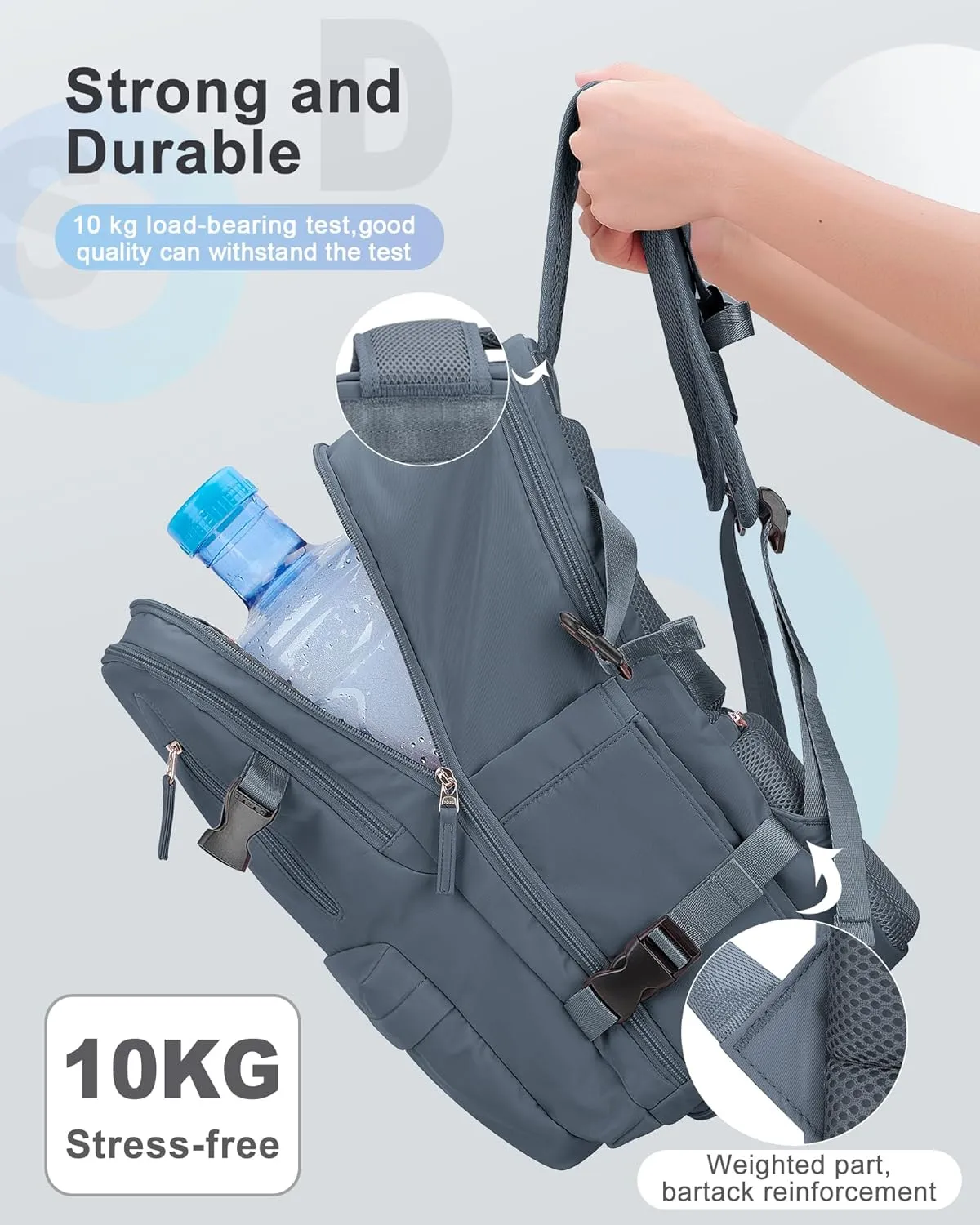 VECAVE Carry On Backpack for Women,Large Travel Backpack Flight Approved,Waterproof 17 Inch Laptop Backpack Business Work Backpacks Men Mochila De Viaje Blue