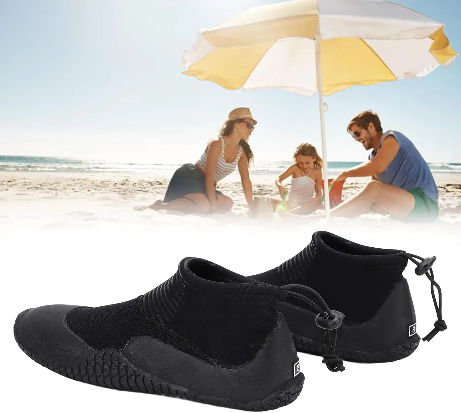 Water Boots for Men Women, Dive Boots with Anti Slip Sole Water Sports Neoprene Booties Thickened Soft Sole Wear Resistance Wading Boots Water Boots for Snorkeling Swimming Surfing