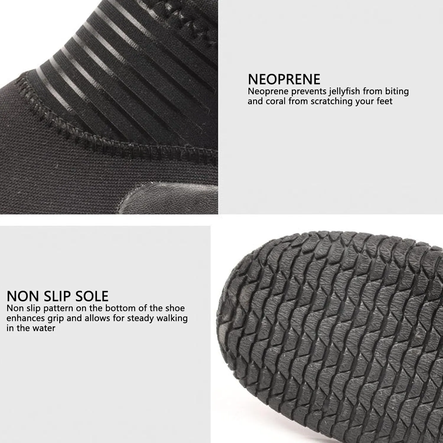 Water Boots for Men Women, Dive Boots with Anti Slip Sole Water Sports Neoprene Booties Thickened Soft Sole Wear Resistance Wading Boots Water Boots for Snorkeling Swimming Surfing