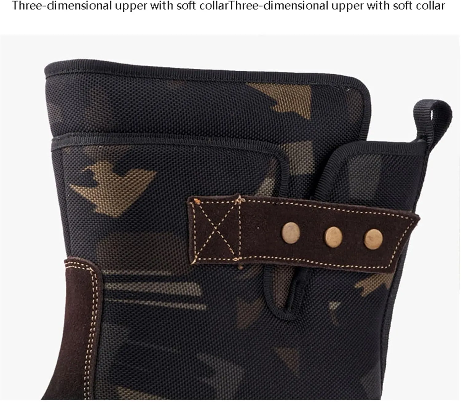 Waterproof Snow Boots for Men, Men Plus Size Extra Camouflage Fur Lined Warm Snow Boots, Outdoor Wear Resistant Anti Slip Tall Snow Boots, for Work, Walking, Hiking, Outdoor