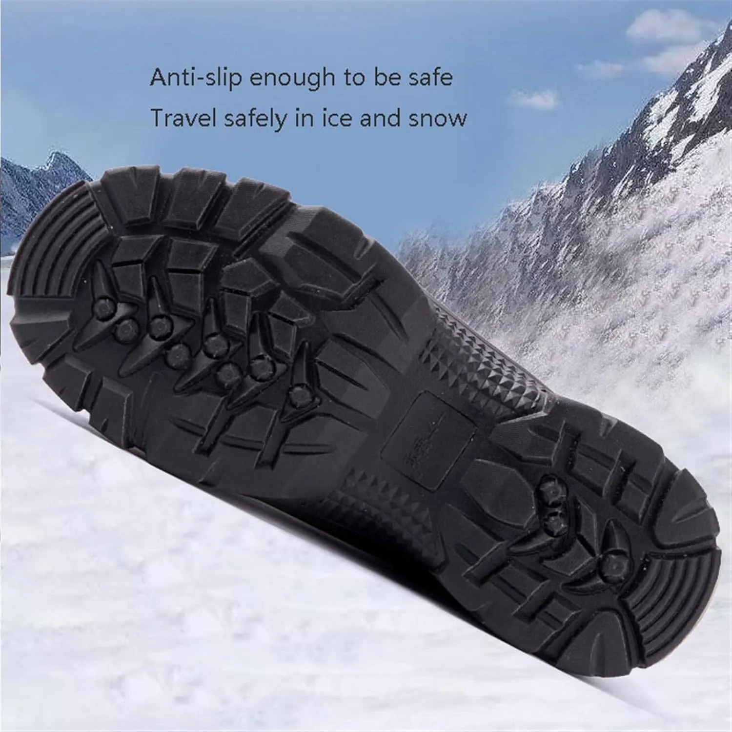 Waterproof Snow Boots for Men, Men Plus Size Extra Camouflage Fur Lined Warm Snow Boots, Outdoor Wear Resistant Anti Slip Tall Snow Boots, for Work, Walking, Hiking, Outdoor