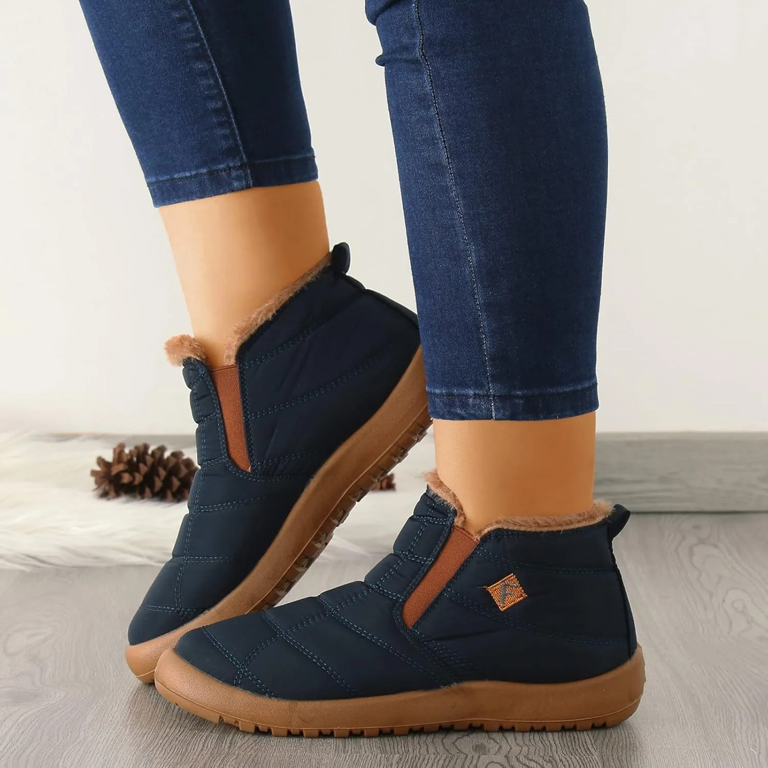 Waterproof Winter Boots Women Wide Snow Boots for Women Cute Ankle Extra Wide Width Women's Winter Boots Outdoor Boots Women 9.5 Botas Para El Frio De Mujer Largas