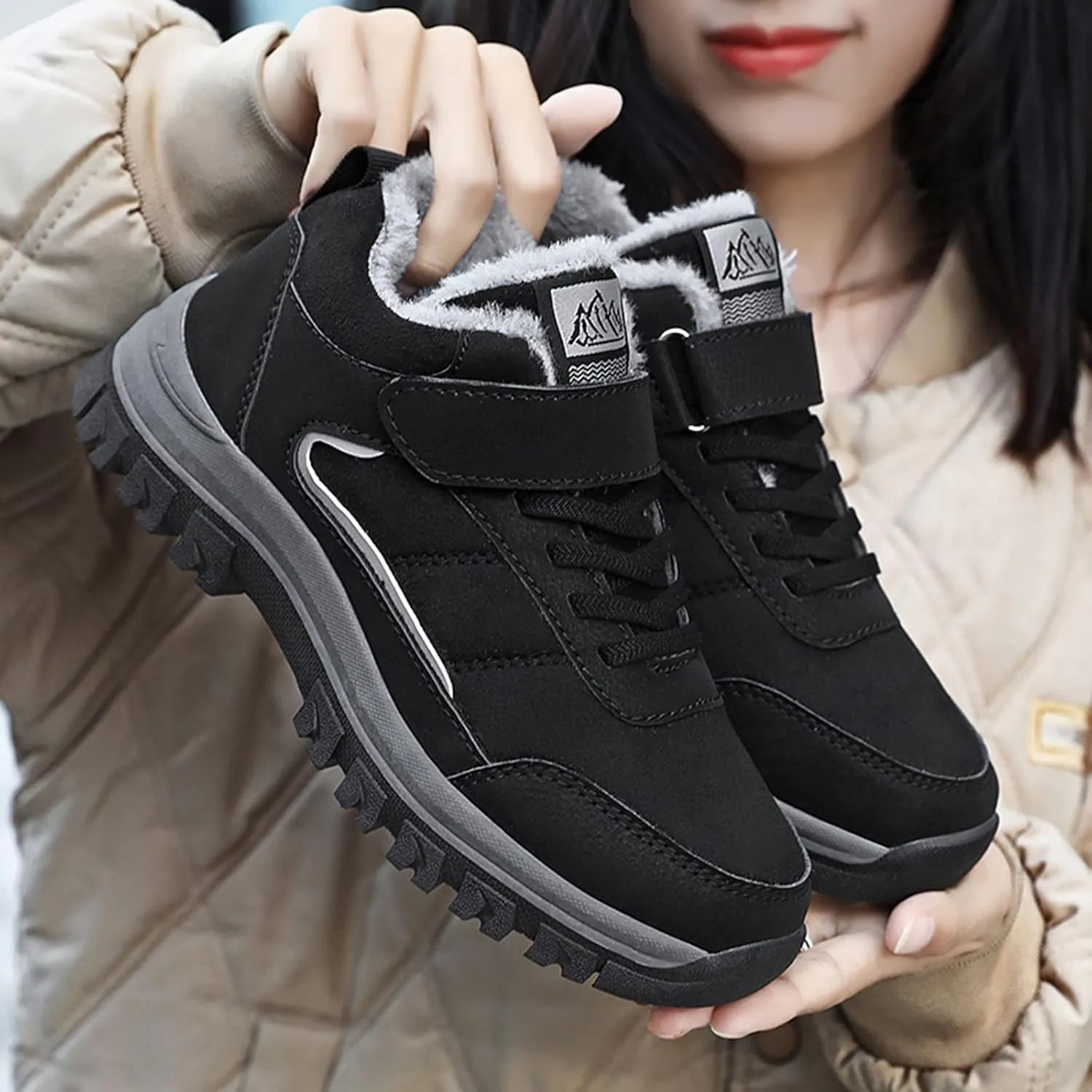 Winter Boots for Women Waterproof Snow Wide Women's Tall Waterproof Winter Boots Womens Snow Boots Wide Calf Women Brown Boots Outdoor Waterproof Botas Para El Invierno De Mujeres