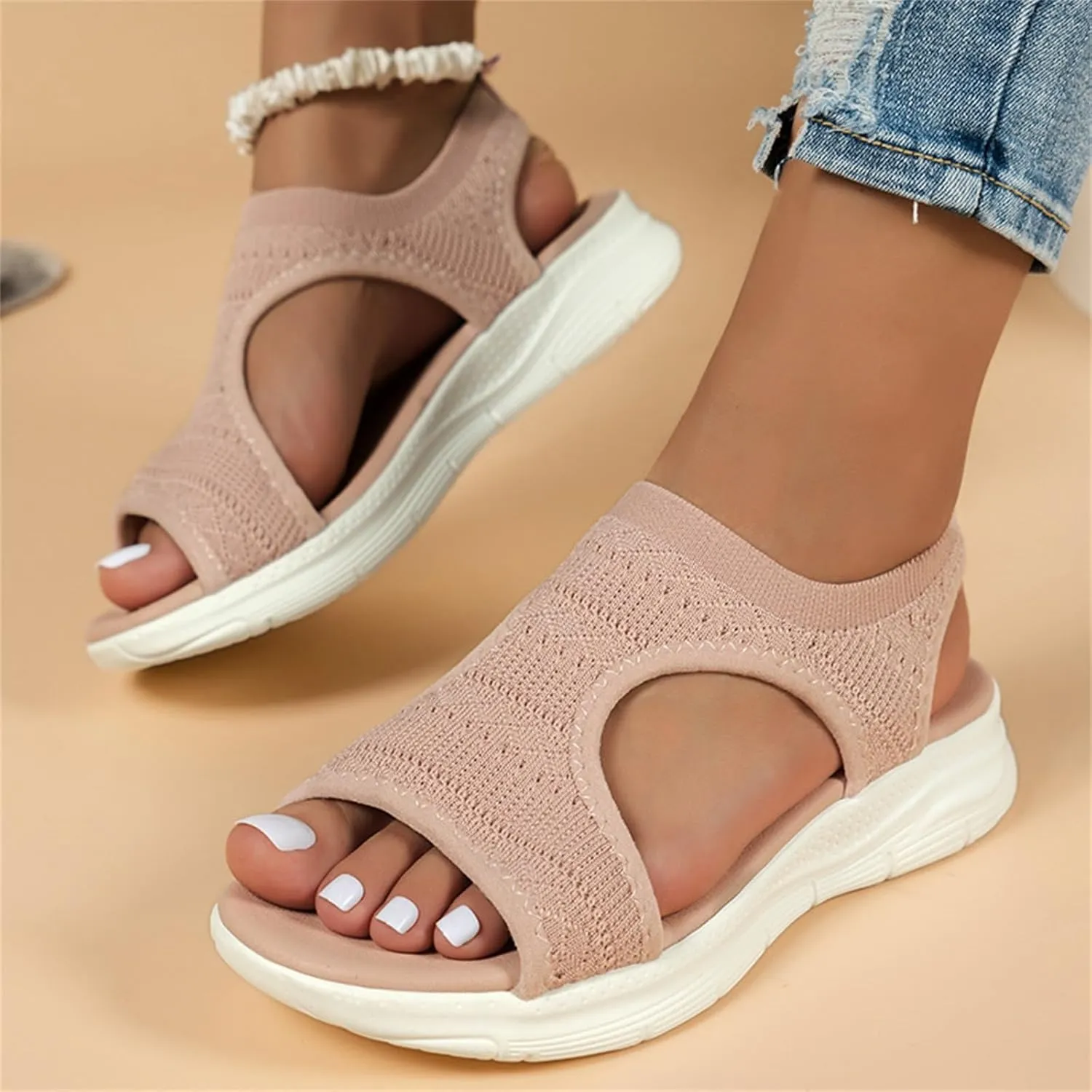 Women Mouth Sandals Wedge Platform Platform Sandals Boho Summer Beach Womens Dresses Outdoor Casual Beach Shoes