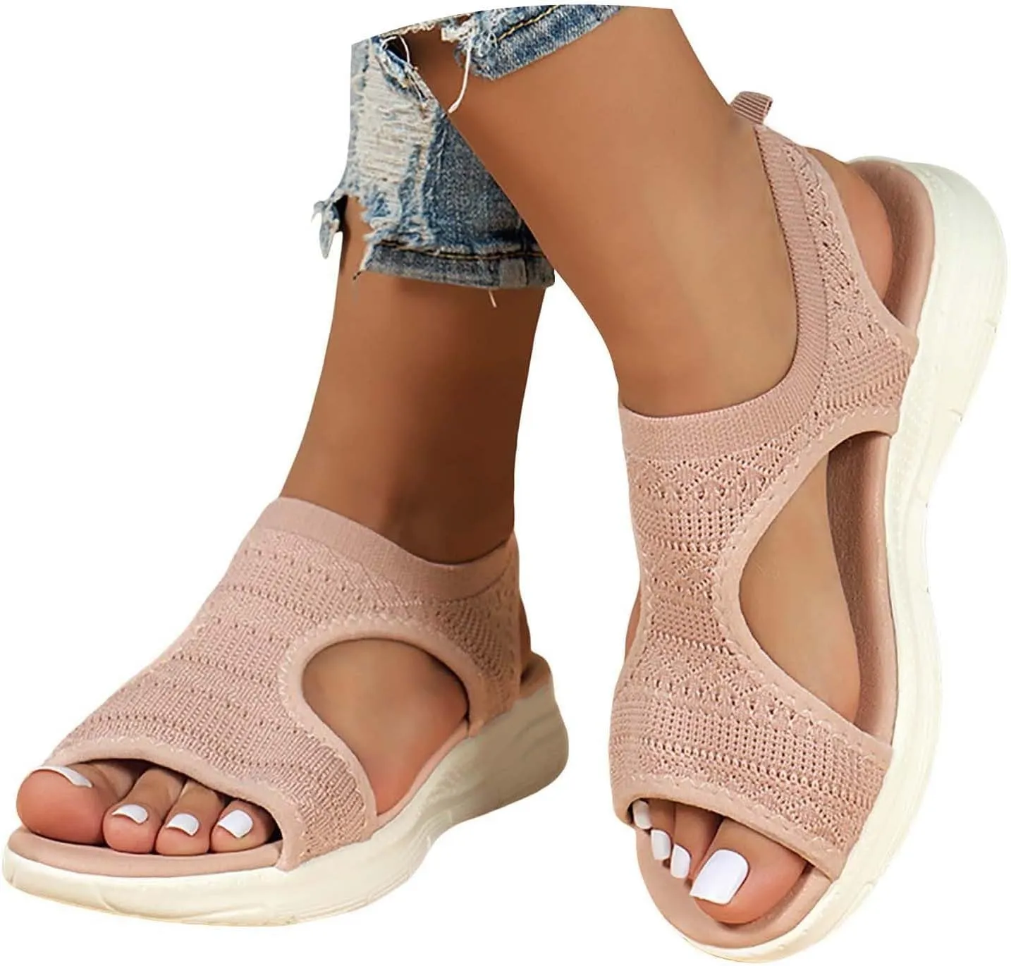Women Mouth Sandals Wedge Platform Platform Sandals Boho Summer Beach Womens Dresses Outdoor Casual Beach Shoes