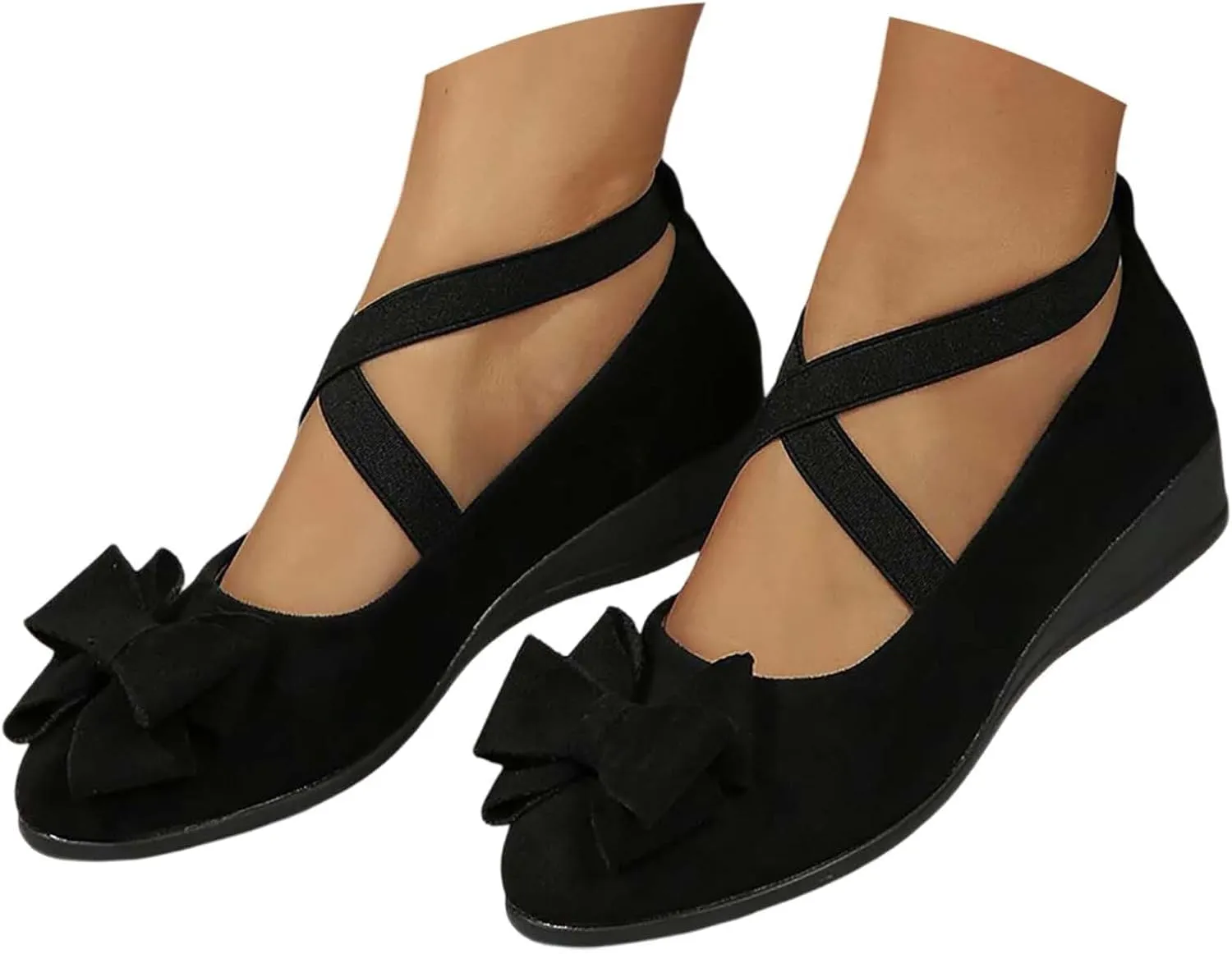 Women's Ballet Flats Pointed Toe Slip-On Shoes with Wide Fit Lightweight Summer Dance Shoes for Dresses, Sports & Casual Outings