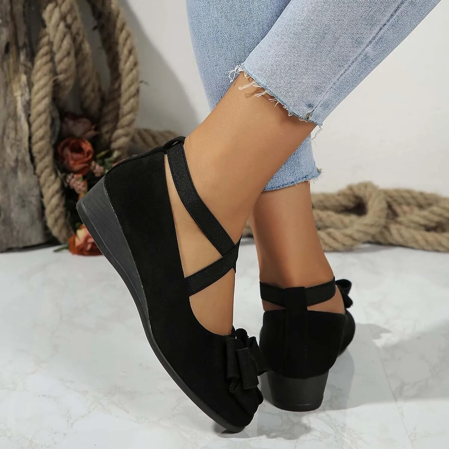 Women's Ballet Flats Pointed Toe Slip-On Shoes with Wide Fit Lightweight Summer Dance Shoes for Dresses, Sports & Casual Outings