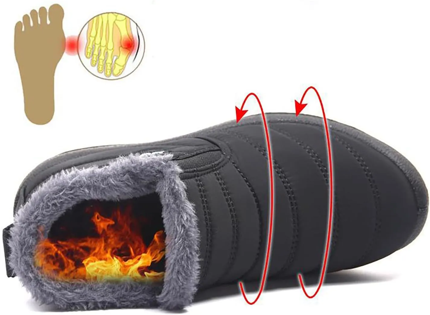 Womens Booties and Ankle Boots Plush Lined Snow Boots Non Slip Casual Boots Waterproof Shoes for Women