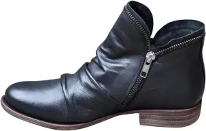 Womens Boots Fashion Side Zipper Solid Color Retro Boots for Women Chunky Heel Cozy Leather Casual Ankle Boots