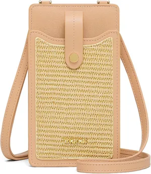 Womens Cellphone Crossbody Bag Small Light Leather Shoulder Purse Handbag Card Wallet Lanyard Case Girls Satchel Pouch