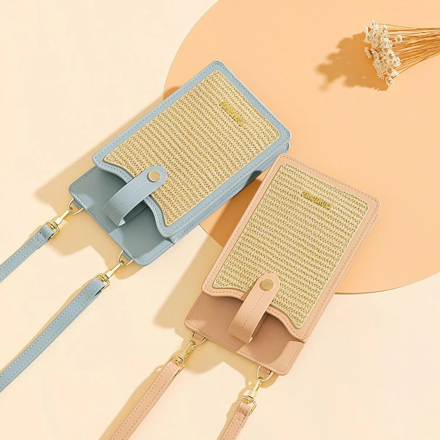 Womens Cellphone Crossbody Bag Small Light Leather Shoulder Purse Handbag Card Wallet Lanyard Case Girls Satchel Pouch