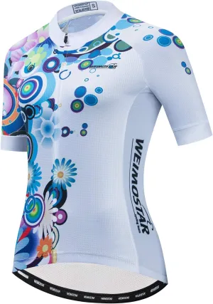 Women's Cycling Jersey, Short Sleeved Bike Shirt Mountain Jersey Comfortable Quick Dry Wear Top