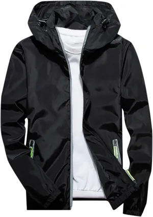 Women's Cycling Windbreaker Jacket, Waterproof Running Workout Rain Jackets, Packable Reflective Hiking Hoodie