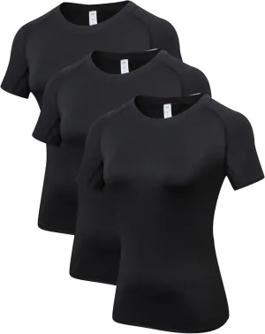 Women's Fitness Athletic Casual T-Shirt Running Workout Yoga Quick Dry Top 3 Pack