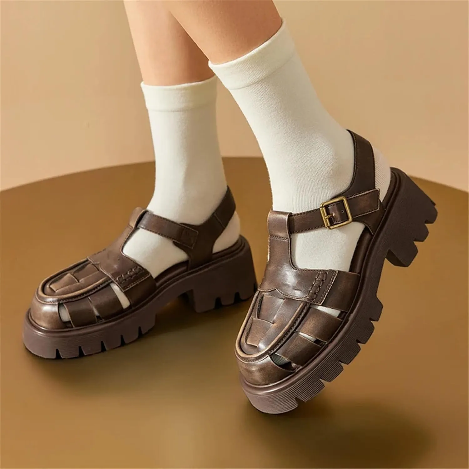 Women's Gladiator Platform Sandals - Thick Sole Throwback-Inspired Roman Beach Summer Shoes