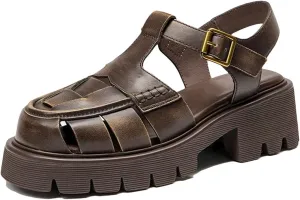 Women's Gladiator Platform Sandals - Thick Sole Throwback-Inspired Roman Beach Summer Shoes