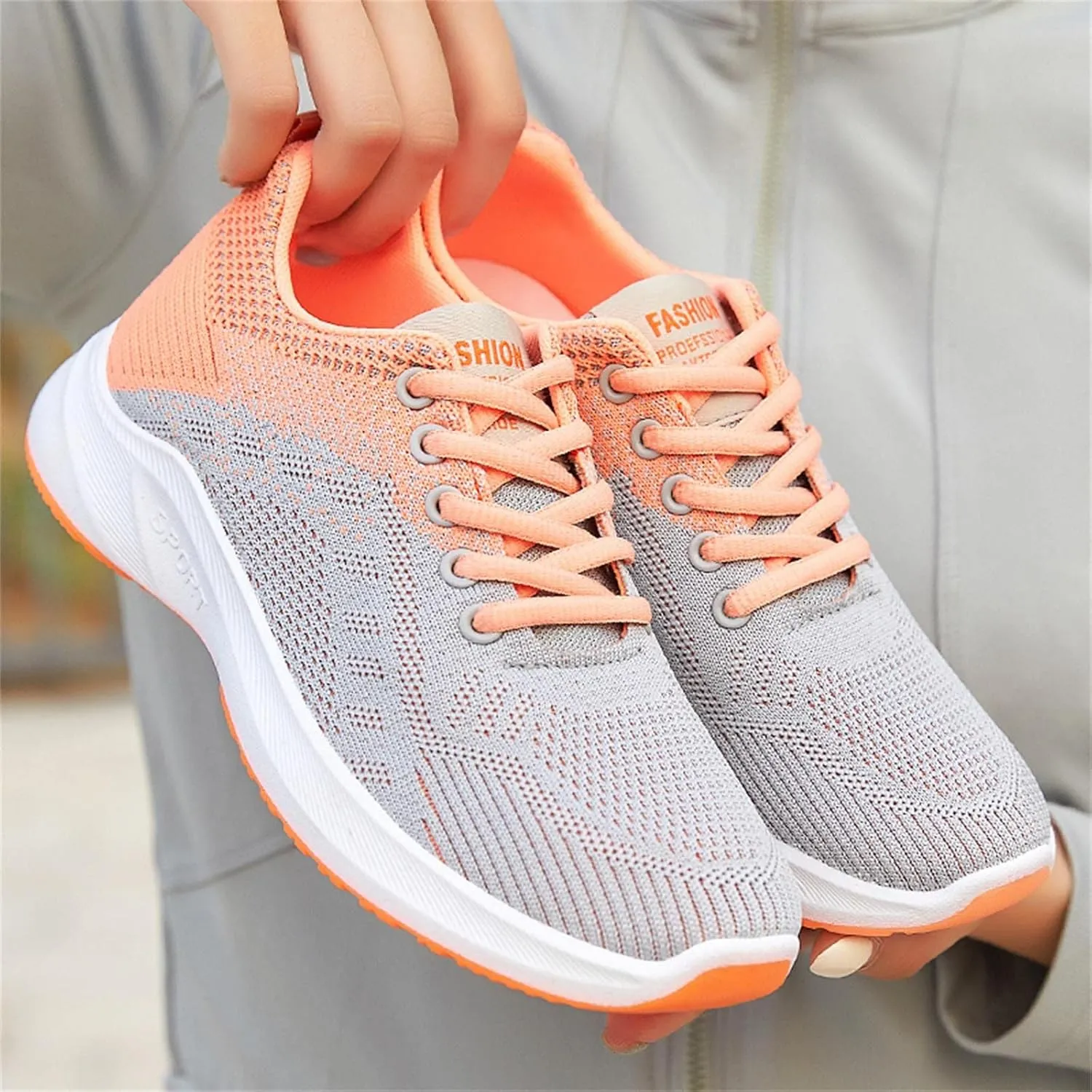Women's Lace Up Walking Running Shoes Tennis Casual Womens Running Shoes Mesh Breathable Casual Work Shoes Casual Sneakers White Tennis Shoe Cross Trainer Shoe