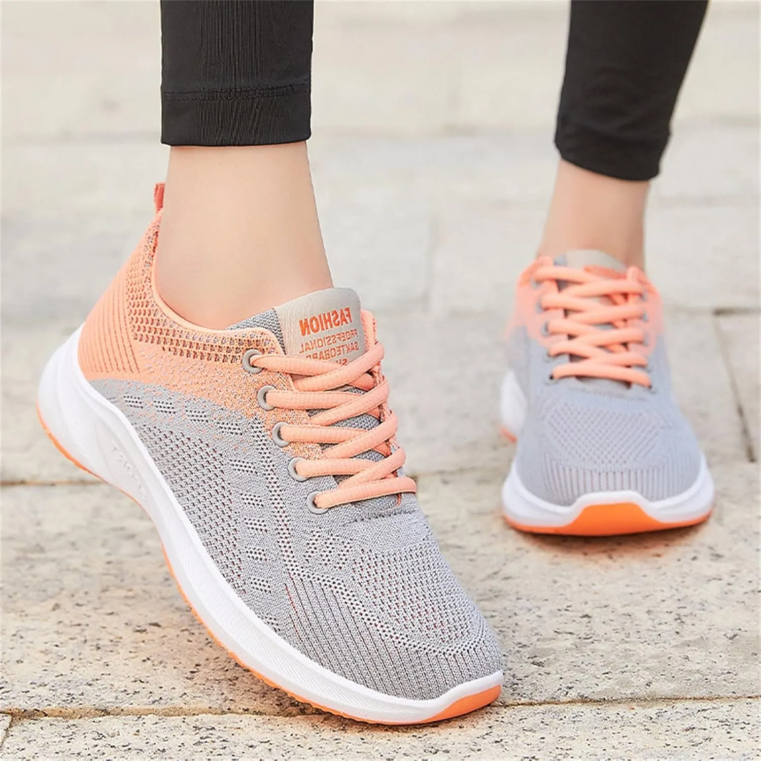 Women's Lace Up Walking Running Shoes Tennis Casual Womens Running Shoes Mesh Breathable Casual Work Shoes Casual Sneakers White Tennis Shoe Cross Trainer Shoe