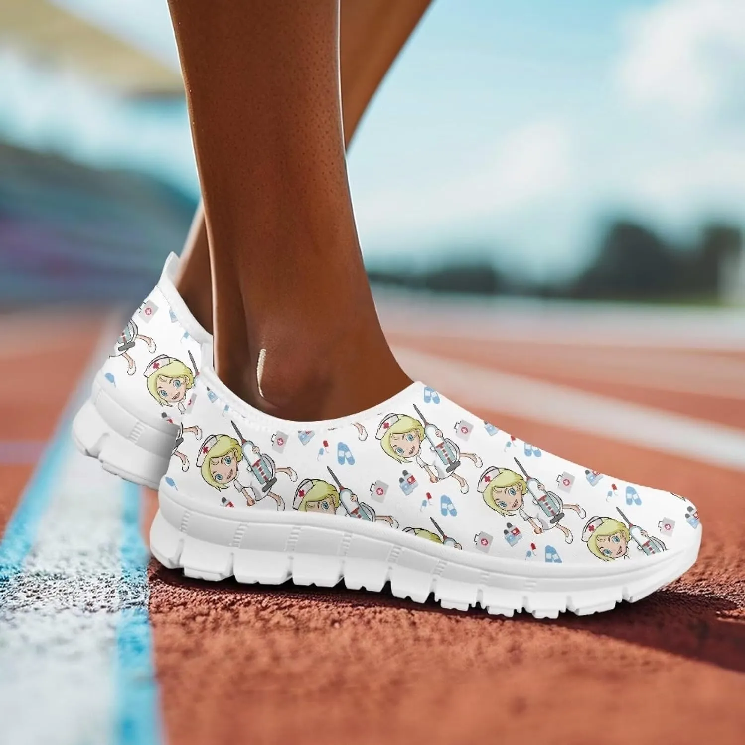 Womens Low Top Slip On Casual Walking Shoe Comfortable Soft-Soled Loafer Lightweight Outdoor Sports Running Sneaker